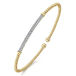 Online Gabriel & Co. 14K Yellow Gold Bujukan Diamond Bar Split Bangle