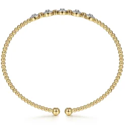 Best Gabriel & Co. 14K Yellow Gold Bujukan Diamond Split Bangle