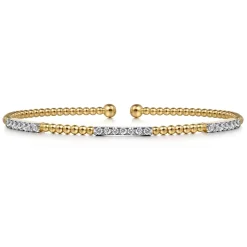 Online Gabriel & Co. 14K Yellow Gold Bujukan Diamond Stations Bangle