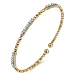 Online Gabriel & Co. 14K Yellow Gold Bujukan Diamond Stations Bangle