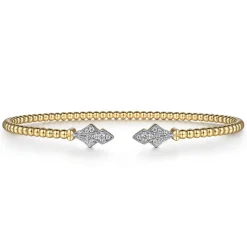 Sale Gabriel & Co. 14K Yellow Gold Bujukan Diamond Split Cuff