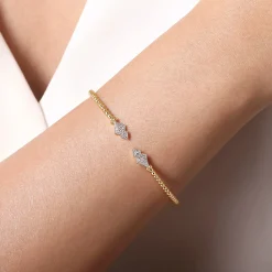 Sale Gabriel & Co. 14K Yellow Gold Bujukan Diamond Split Cuff