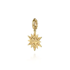 Discount Gabriel & Co. 14K Yellow Gold Bujukan Diamond Starburst Medallion Pendant With Detachable Bail