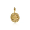 Hot Gabriel & Co. 14K Yellow Gold Bujukan Diamond and Multi Stones Evil Eye Medallion Pendant With Detachable Bail