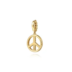 Best Gabriel & Co. 14K Yellow Gold Bujukan Diamond Peace Charm With Detachable Bail