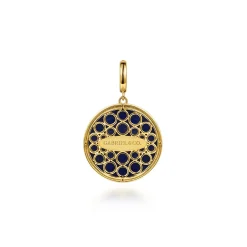 Sale Gabriel & Co. 14K Yellow Gold Bujukan Diamond Clover Medallion Pendant
