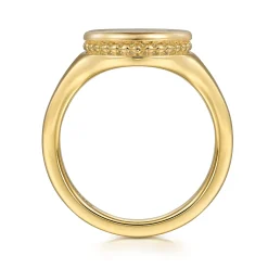 Online Gabriel & Co. 14K Yellow Gold Bujukan diamond heart Signet Ring