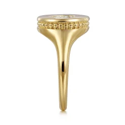 Online Gabriel & Co. 14K Yellow Gold Bujukan diamond heart Signet Ring