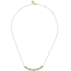 Gabriel & Co. 14K Yellow Gold Bujukan Diamond Bar Necklace