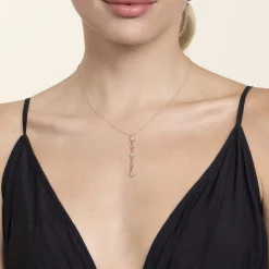 Discount Gabriel & Co. 14K Yellow Gold Bujukan Diamond Bar Necklace