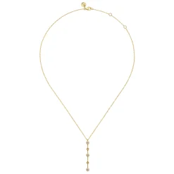 Discount Gabriel & Co. 14K Yellow Gold Bujukan Diamond Bar Necklace