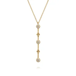 Discount Gabriel & Co. 14K Yellow Gold Bujukan Diamond Bar Necklace