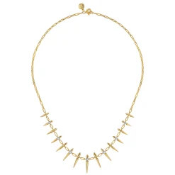 Outlet Gabriel & Co. 14K Yellow Gold Bujukan Diamond Spike Droplet Necklace