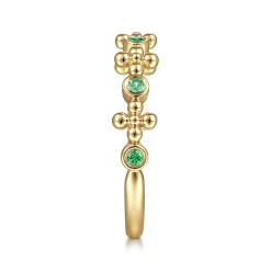 Gabriel & Co. 14K Yellow Gold Bujukan Emerald Stackable Ring