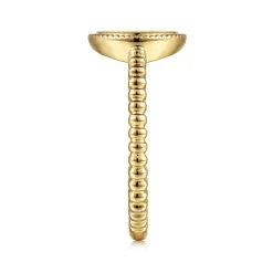 Outlet Gabriel & Co. 14K Yellow Gold Bujukan Engravable Signet Ring
