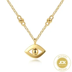 New Gabriel & Co. 14K Yellow Gold Bujukan Evil Eye Pendant Necklace