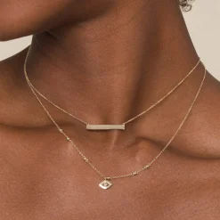 New Gabriel & Co. 14K Yellow Gold Bujukan Evil Eye Pendant Necklace