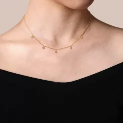 Outlet Gabriel & Co. 14K Yellow Gold Bujukan Flower Drop Station Necklace
