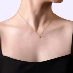 Gabriel & Co. 14K Yellow Gold Bujukan Flower Pendant Necklace