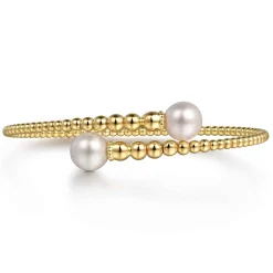 Clearance Gabriel & Co. 14K Yellow Gold Bujukan Fresh Water Pearl Bangle