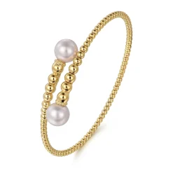 Clearance Gabriel & Co. 14K Yellow Gold Bujukan Fresh Water Pearl Bangle