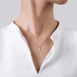 Sale Gabriel & Co. 14K Yellow Gold Bujukan Heart Pendant Necklace with Diamonds
