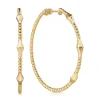 Clearance Gabriel & Co. 14K Yellow Gold Bujukan Hoop Rhombus Earrings in size 50mm