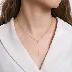 Sale Gabriel & Co. 14K Yellow Gold Bujukan Lariat Necklace