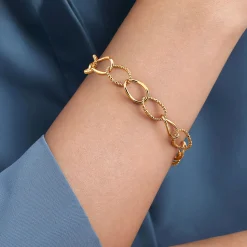 Clearance Gabriel & Co. 14K Yellow Gold Bujukan Link Chain Bracelet