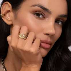 Gabriel & Co. 14K Yellow Gold Bujukan Link Chain Ladies Ring