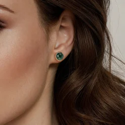 Online Gabriel & Co. 14K Yellow Gold Bujukan Malachite Stud Earrings