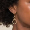 Best Gabriel & Co. 14K Yellow Gold Bujukan Multi Circle Leverback Earrings