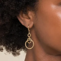 Best Gabriel & Co. 14K Yellow Gold Bujukan Multi Circle Leverback Earrings