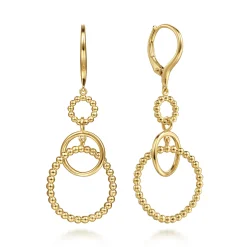 Best Gabriel & Co. 14K Yellow Gold Bujukan Multi Circle Leverback Earrings