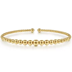 Sale Gabriel & Co. 14K Yellow Gold Bujukan Open Bangle