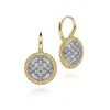 New Gabriel & Co. 14K Yellow Gold Bujukan Pave Diamond Drop Earrings