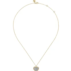 Online Gabriel & Co. 14K Yellow Gold Bujukan Pave Diamond Heart Necklace