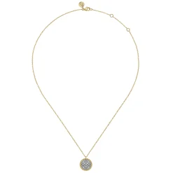 Hot Gabriel & Co. 14K Yellow Gold Bujukan Pave Diamond Medallion Necklace