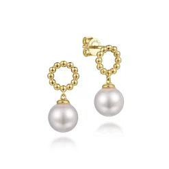 Online Gabriel & Co. 14K Yellow Gold Bujukan Pearl Drop Earrings