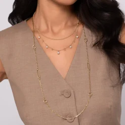 Best Gabriel & Co. 14K Yellow Gold Bujukan Pearl Layered Necklace