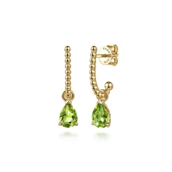 Discount Gabriel & Co. 14K Yellow Gold Bujukan Peridot J Hoop Earrings