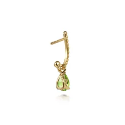 Discount Gabriel & Co. 14K Yellow Gold Bujukan Peridot J Hoop Earrings