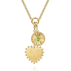 Best Gabriel & Co. 14K Yellow Gold Bujukan Peridot Medallion Pendant With Detachable Bail