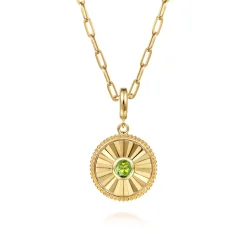 Best Gabriel & Co. 14K Yellow Gold Bujukan Peridot Medallion Pendant With Detachable Bail