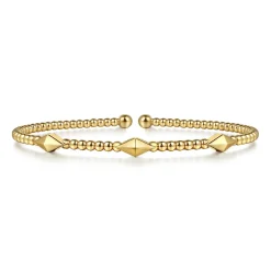Best Gabriel & Co. 14K Yellow Gold Bujukan Pyramid Stations Bangle