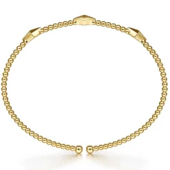Best Gabriel & Co. 14K Yellow Gold Bujukan Pyramid Stations Bangle