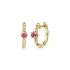 Outlet Gabriel & Co. 14K Yellow Gold Bujukan Ruby 15mm Huggie Earrings