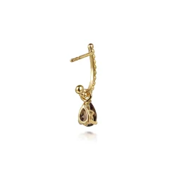 Hot Gabriel & Co. 14K Yellow Gold Bujukan Smoky Quartz J Hoop Earrings