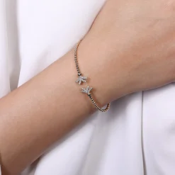 Hot Gabriel & Co. 14K Yellow Gold Bujukan Split Cuff Bracelet with Diamond Pave Fan Caps