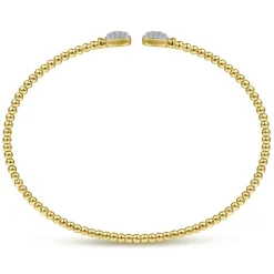 Online Gabriel & Co. 14K Yellow Gold Bujukan Split Cuff Bracelet with Pave Diamond Squares